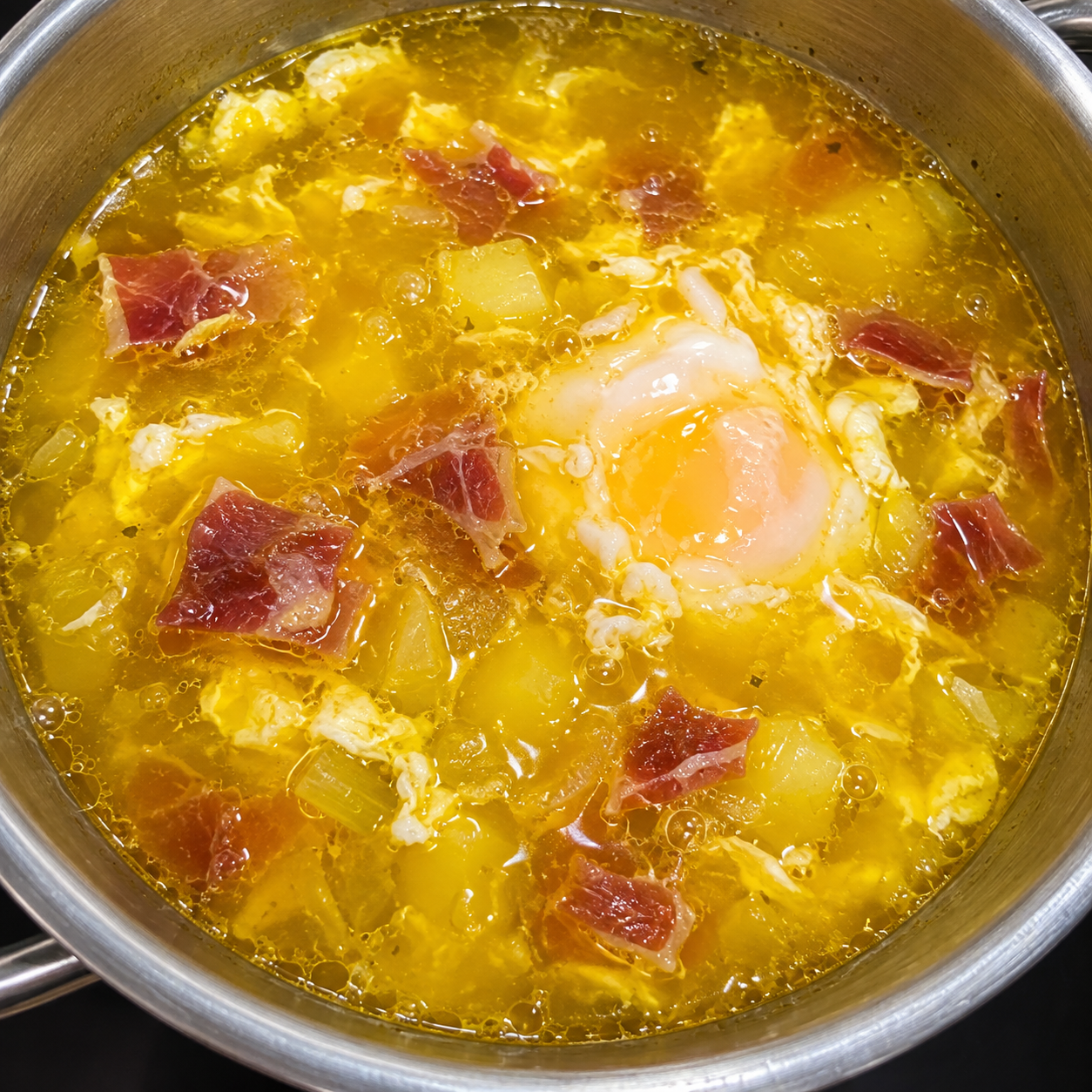 SOPA CASERA AL AJO Y HUEVOS SOPA CASERA AL AJO Y HUEVOS